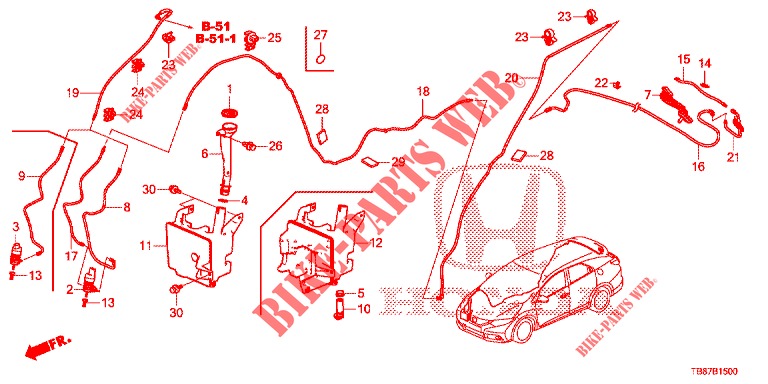 FRONT WINDSHIELD WASHER (2D)  for Honda CIVIC TOURER 1.8 ES 5 Doors 6 speed manual 2014