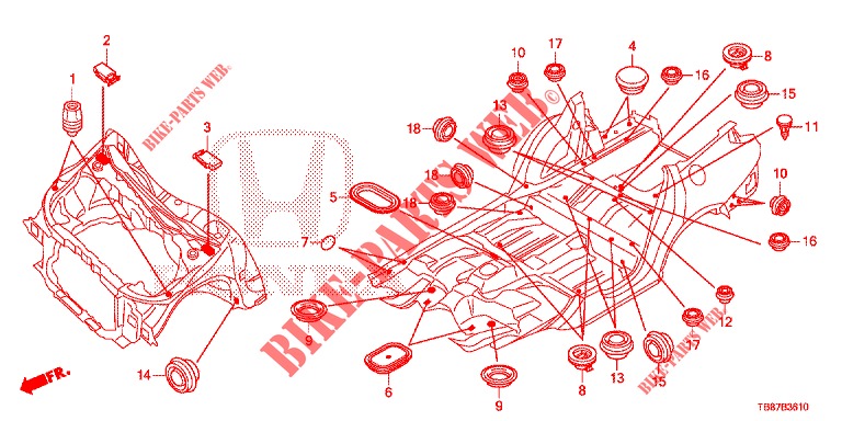 GROMMET (AVANT) for Honda CIVIC TOURER 1.8 ES 5 Doors 6 speed manual 2014