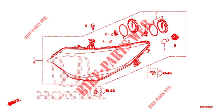 HEADLIGHT  for Honda CIVIC TOURER 1.8 ES 5 Doors 6 speed manual 2014