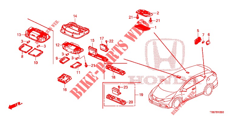 INTERIOR LIGHT  for Honda CIVIC TOURER 1.8 ES 5 Doors 6 speed manual 2014