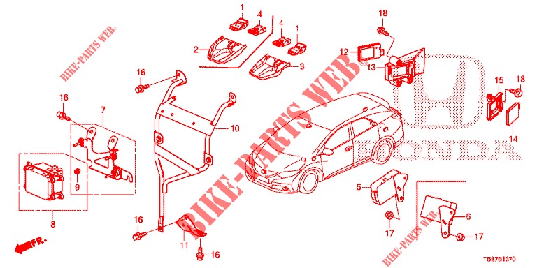 RADAR  for Honda CIVIC TOURER 1.8 ES 5 Doors 6 speed manual 2014