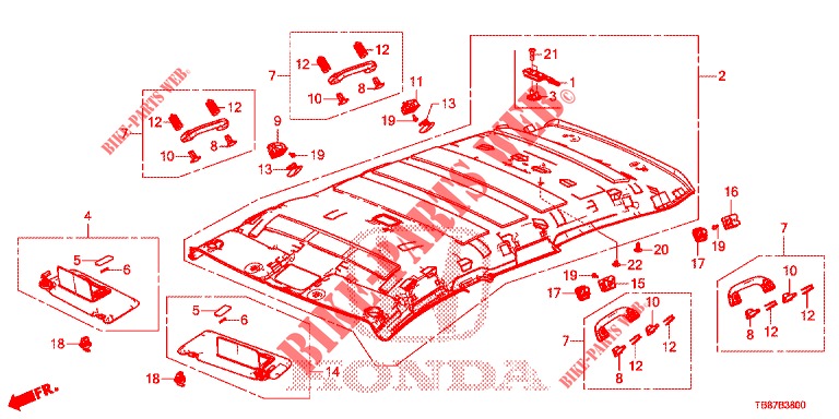 ROOF LINING  for Honda CIVIC TOURER 1.8 ES 5 Doors 6 speed manual 2014
