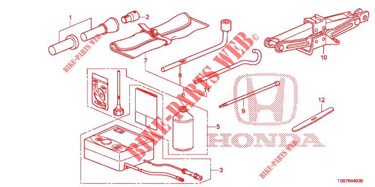TOOLS/JACK  for Honda CIVIC TOURER 1.8 ES 5 Doors 6 speed manual 2014