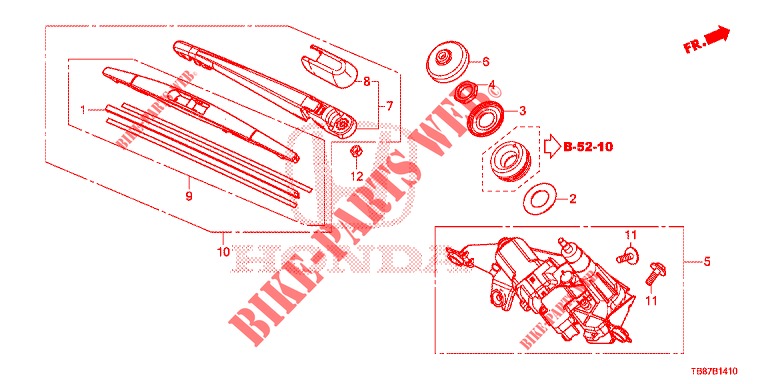 REAR WINDSHIELD WIPER  for Honda CIVIC TOURER 1.8 EXGT 5 Doors 6 speed manual 2014