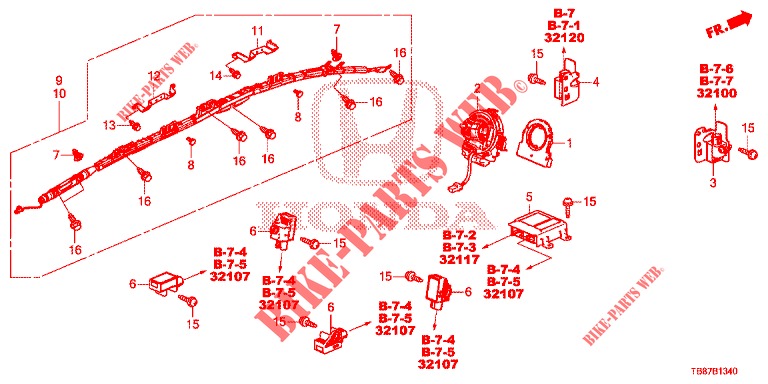 SRS UNIT (RH)  for Honda CIVIC TOURER 1.8 EXGT 5 Doors 6 speed manual 2014