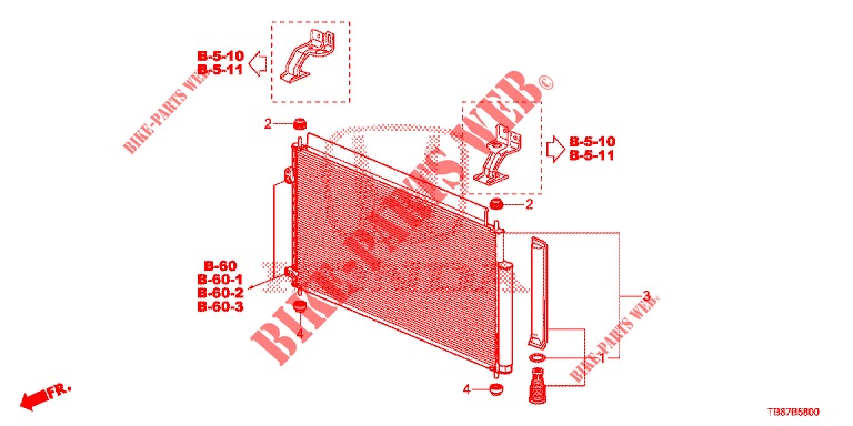 AIR CONDITIONER (CONDENSATEUR) for Honda CIVIC TOURER 1.8 LIFESTYLE 5 Doors 6 speed manual 2014