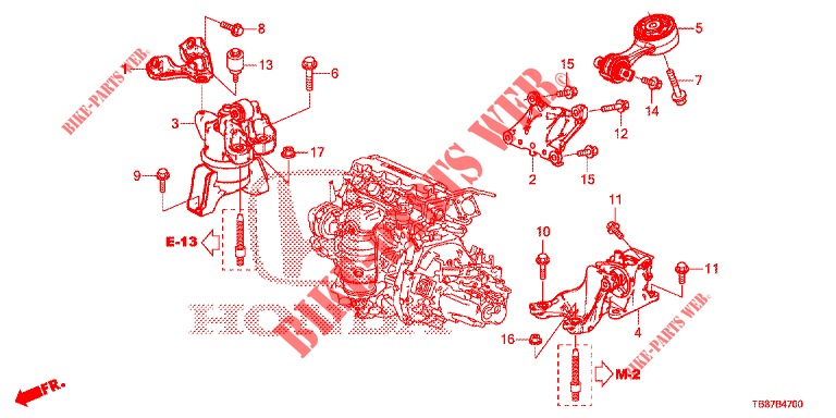 ENGINE MOUNTS (MT) for Honda CIVIC TOURER 1.8 LIFESTYLE 5 Doors 6 speed manual 2014