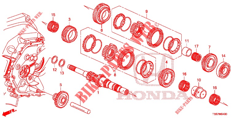 MAINSHAFT  for Honda CIVIC TOURER 1.8 LIFESTYLE 5 Doors 6 speed manual 2014