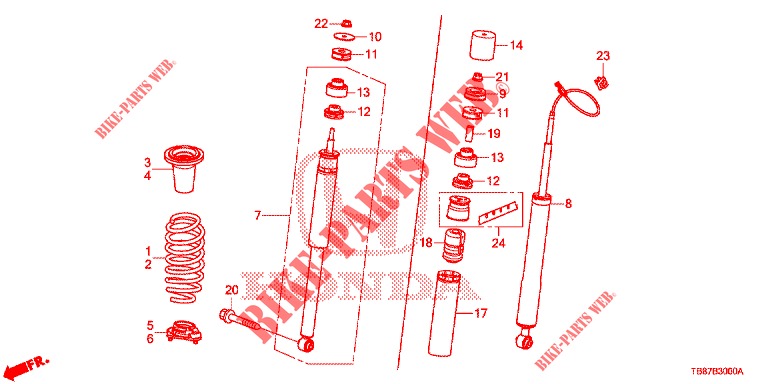 REAR SHOCK ABSORBER  for Honda CIVIC TOURER 1.8 LIFESTYLE 5 Doors 6 speed manual 2014