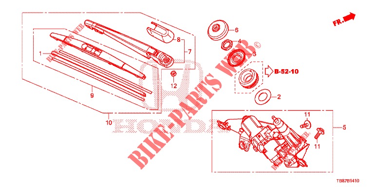 REAR WINDSHIELD WIPER  for Honda CIVIC TOURER 1.8 LIFESTYLE 5 Doors 6 speed manual 2014