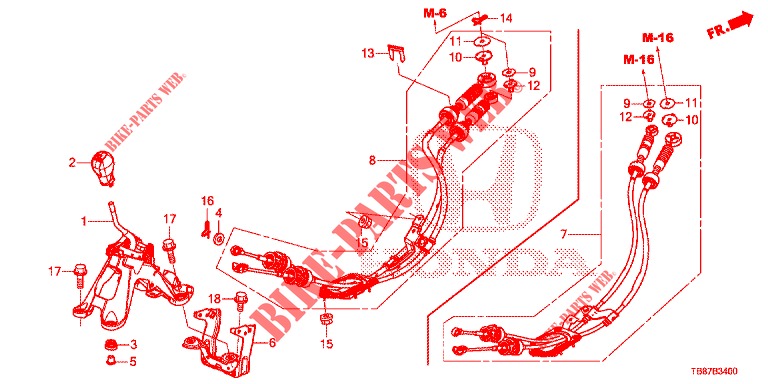 SELECT LEVER (HMT)  for Honda CIVIC TOURER 1.8 LIFESTYLE 5 Doors 6 speed manual 2014