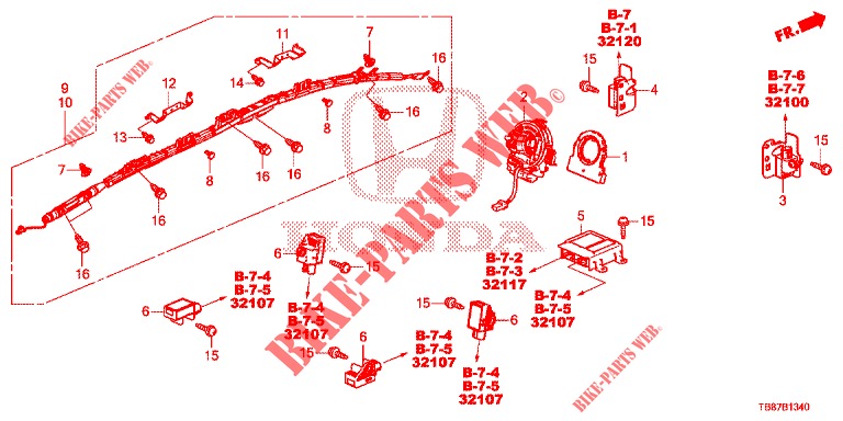 SRS UNIT (RH)  for Honda CIVIC TOURER 1.8 LIFESTYLE 5 Doors 6 speed manual 2014