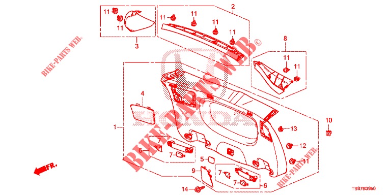 TAILGATE LINING/ REAR PANEL LINING (2D)  for Honda CIVIC TOURER 1.8 LIFESTYLE 5 Doors 6 speed manual 2014