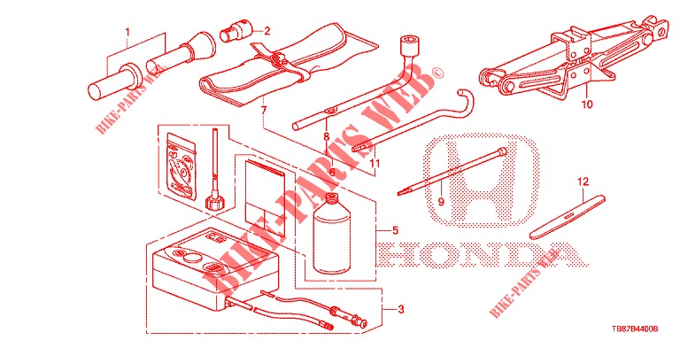 TOOLS/JACK  for Honda CIVIC TOURER 1.8 LIFESTYLE 5 Doors 6 speed manual 2014