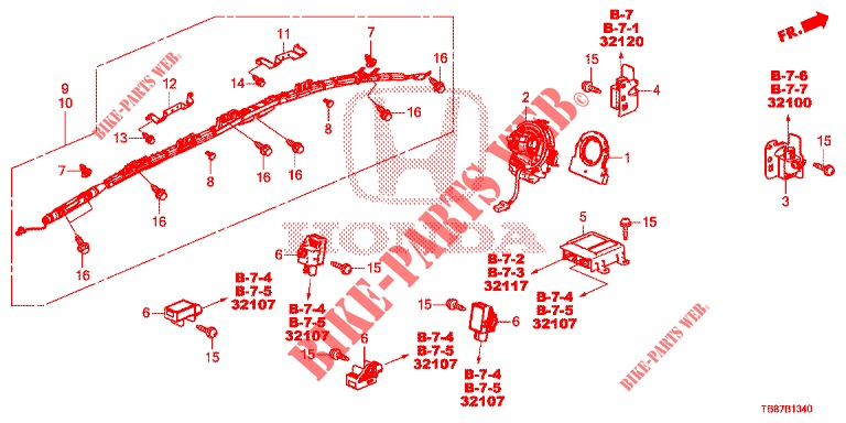 SRS UNIT (RH)  for Honda CIVIC TOURER 1.8 SE 5 Doors 6 speed manual 2014
