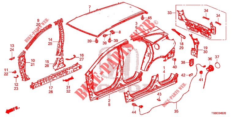 OUTER PANELS/REAR PANEL  for Honda CIVIC TOURER 1.8 ES 5 Doors 6 speed manual 2015