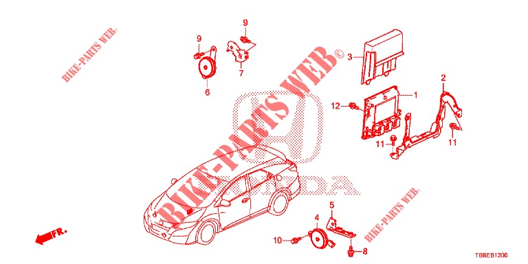 CONTROL UNIT (COMPARTIMENT MOTEUR) (1) for Honda CIVIC TOURER 1.8 EX 5 Doors 6 speed manual 2015