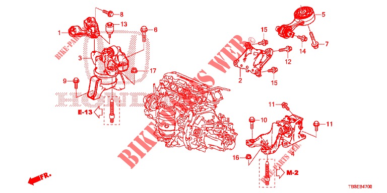 ENGINE MOUNTS (MT) for Honda CIVIC TOURER 1.8 EX 5 Doors 6 speed manual 2015