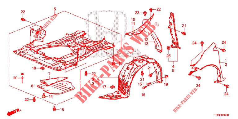 FRONT FENDERS  for Honda CIVIC TOURER 1.8 EX 5 Doors 6 speed manual 2015