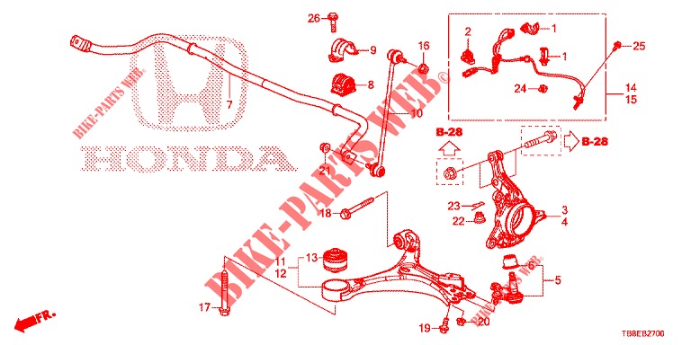 FRONT KNUCKLE  for Honda CIVIC TOURER 1.8 EX 5 Doors 6 speed manual 2015