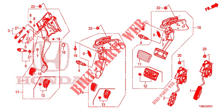 PEDAL (RH) for Honda CIVIC TOURER 1.8 EX 5 Doors 6 speed manual 2015