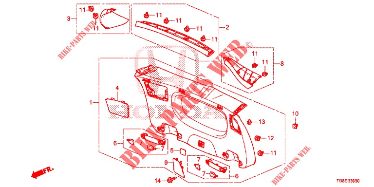 TAILGATE LINING/ REAR PANEL LINING (2D)  for Honda CIVIC TOURER 1.8 EX 5 Doors 6 speed manual 2015