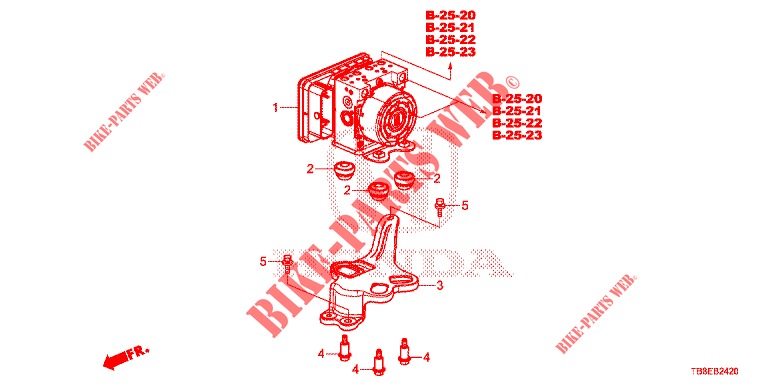 VSA MODULATOR (RH)('00 )  for Honda CIVIC TOURER 1.8 EX 5 Doors 6 speed manual 2015