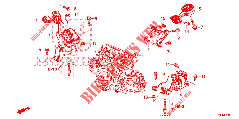 ENGINE MOUNTS (MT) for Honda CIVIC TOURER 1.8 EXGT 5 Doors 6 speed manual 2015