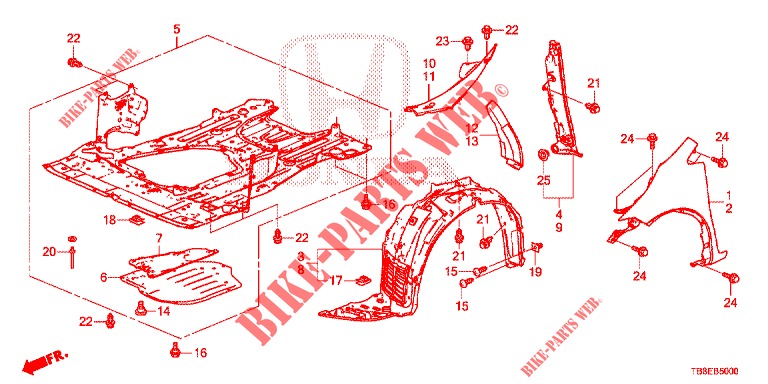 FRONT FENDERS  for Honda CIVIC TOURER 1.8 EXGT 5 Doors 6 speed manual 2015