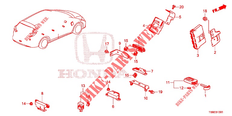 INTELLIGENT DEVICE (RH) for Honda CIVIC TOURER 1.8 EXGT 5 Doors 6 speed manual 2015