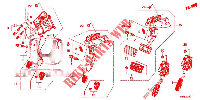 PEDAL (RH) for Honda CIVIC TOURER 1.8 EXGT 5 Doors 6 speed manual 2015
