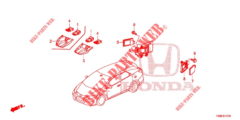 RADAR  for Honda CIVIC TOURER 1.8 EXGT 5 Doors 6 speed manual 2015