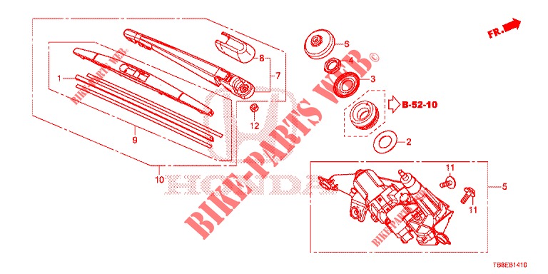 REAR WINDSHIELD WIPER  for Honda CIVIC TOURER 1.8 EXGT 5 Doors 6 speed manual 2015