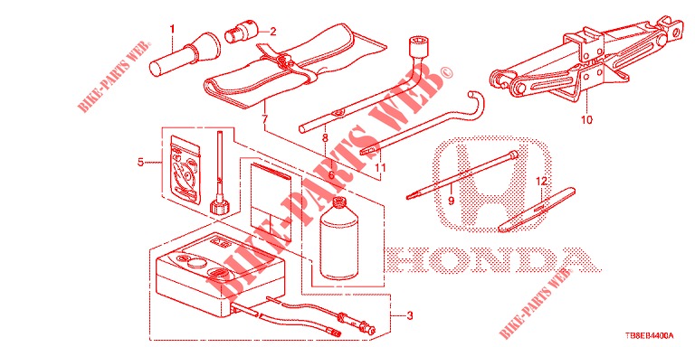 TOOLS/JACK  for Honda CIVIC TOURER 1.8 EXGT 5 Doors 6 speed manual 2015