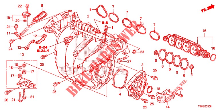 CARBURETOR INSULATOR/ INTAKE MANIFOLD  for Honda CIVIC TOURER 1.8 SE 5 Doors 6 speed manual 2015
