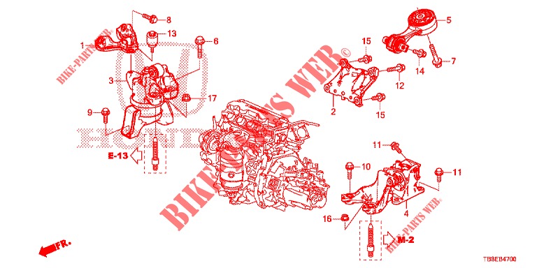ENGINE MOUNTS (MT) for Honda CIVIC TOURER 1.8 SE 5 Doors 6 speed manual 2015