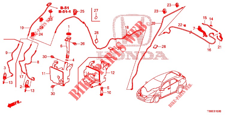 FRONT WINDSHIELD WASHER (2D)  for Honda CIVIC TOURER 1.8 SE 5 Doors 6 speed manual 2015