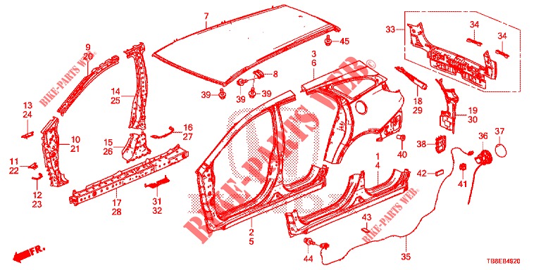 OUTER PANELS/REAR PANEL  for Honda CIVIC TOURER 1.8 SE 5 Doors 6 speed manual 2015
