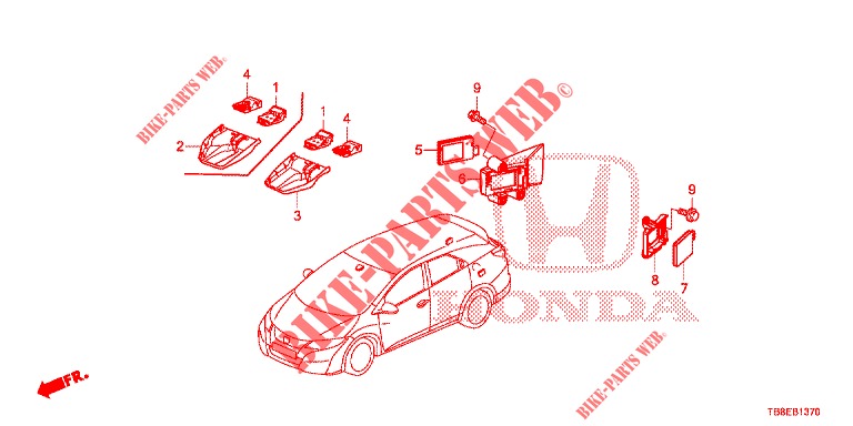 RADAR  for Honda CIVIC TOURER 1.8 SE 5 Doors 6 speed manual 2015
