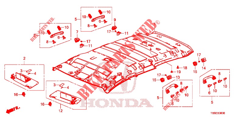 ROOF LINING  for Honda CIVIC TOURER 1.8 SE 5 Doors 6 speed manual 2015