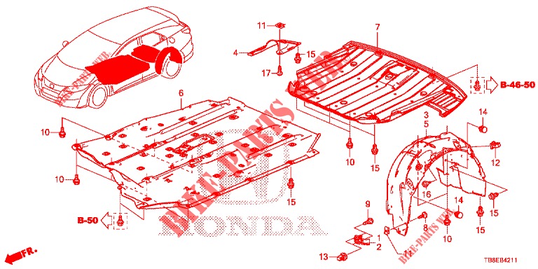 UNDER COVER  for Honda CIVIC TOURER 1.8 SE 5 Doors 6 speed manual 2015