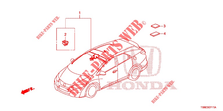WIRE HARNESS (6) (RH) for Honda CIVIC TOURER 1.8 SE 5 Doors 6 speed manual 2015