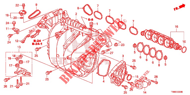 CARBURETOR INSULATOR/ INTAKE MANIFOLD  for Honda CIVIC TOURER 1.8 ES 5 Doors 6 speed manual 2016