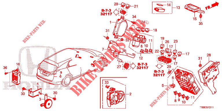 CONTROL UNIT (CABINE) (1) (RH) for Honda CIVIC TOURER 1.8 ES 5 Doors 6 speed manual 2016
