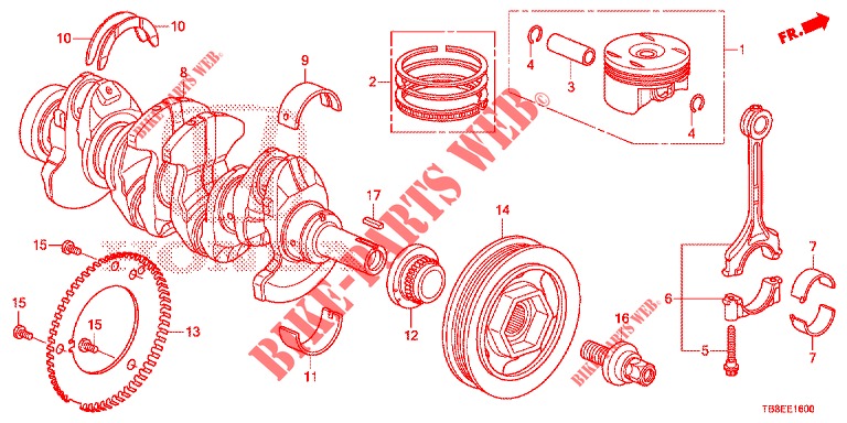 CRANKSHAFT/PISTON  for Honda CIVIC TOURER 1.8 ES 5 Doors 6 speed manual 2016
