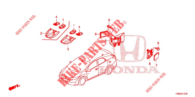 RADAR  for Honda CIVIC TOURER 1.8 ES 5 Doors 6 speed manual 2016