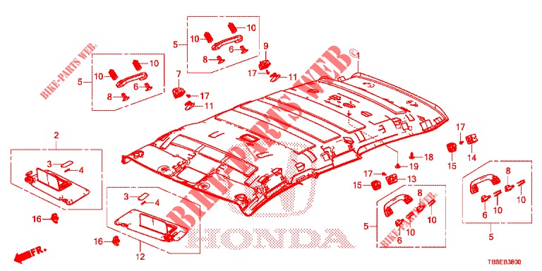 ROOF LINING  for Honda CIVIC TOURER 1.8 ES 5 Doors 6 speed manual 2016
