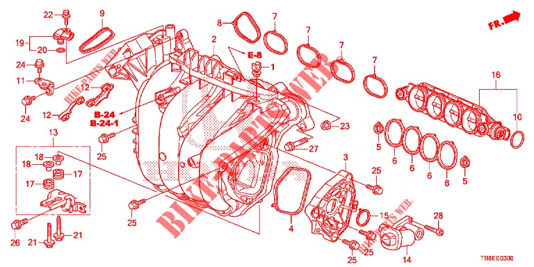 CARBURETOR INSULATOR/ INTAKE MANIFOLD  for Honda CIVIC TOURER 1.8 EX 5 Doors 6 speed manual 2016