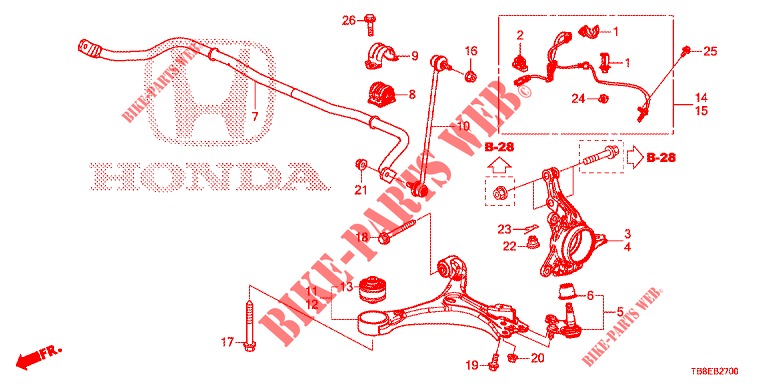 FRONT KNUCKLE  for Honda CIVIC TOURER 1.8 EX 5 Doors 6 speed manual 2016