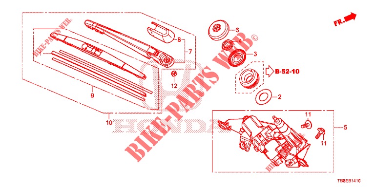 REAR WINDSHIELD WIPER  for Honda CIVIC TOURER 1.8 EX 5 Doors 6 speed manual 2016